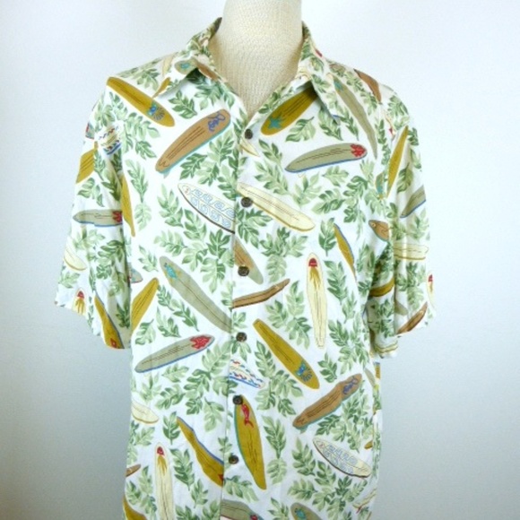 Vintage REYN SPOONER Dietrich Varez SURFBOARD surfing Hawaiian Shirt XL - Picture 1 of 6